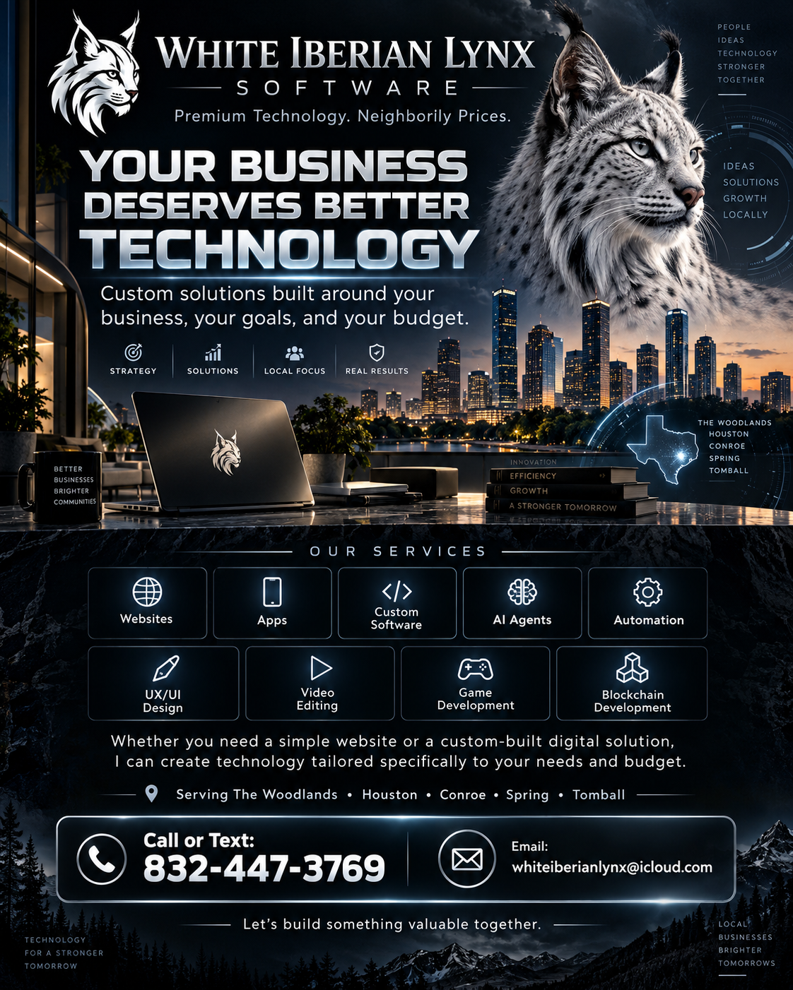 White Iberian Lynx Software business technology advertisement