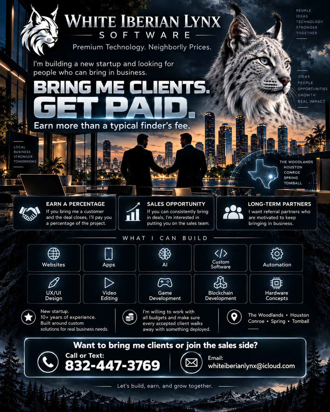White Iberian Lynx Software sales partner advertisement