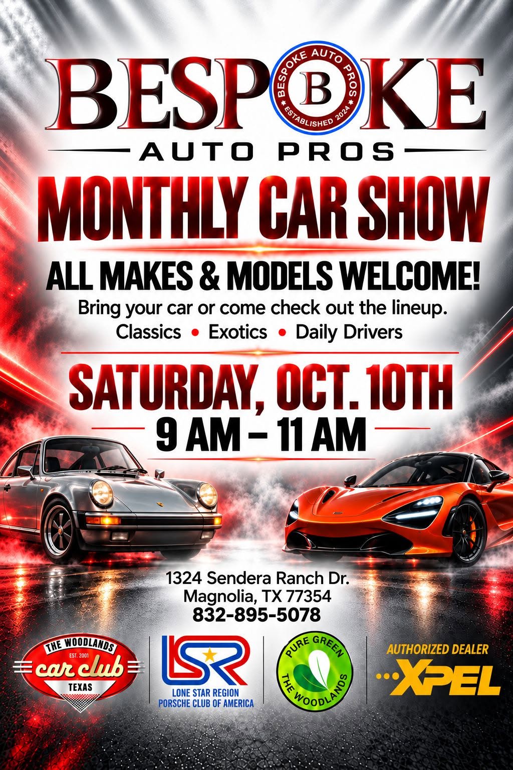 Bespoke Auto Pros Monthly Car Show flyer